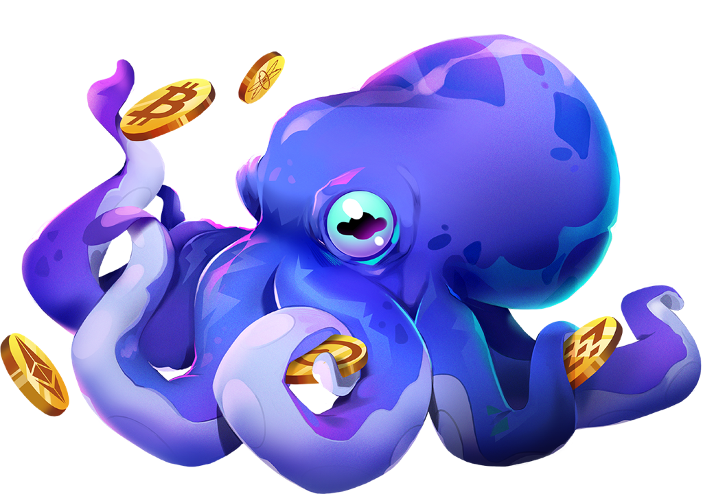 XDEFI Octopus with Binance, Bitcoin, Polkadot, Ethereum, Cosmos Coins