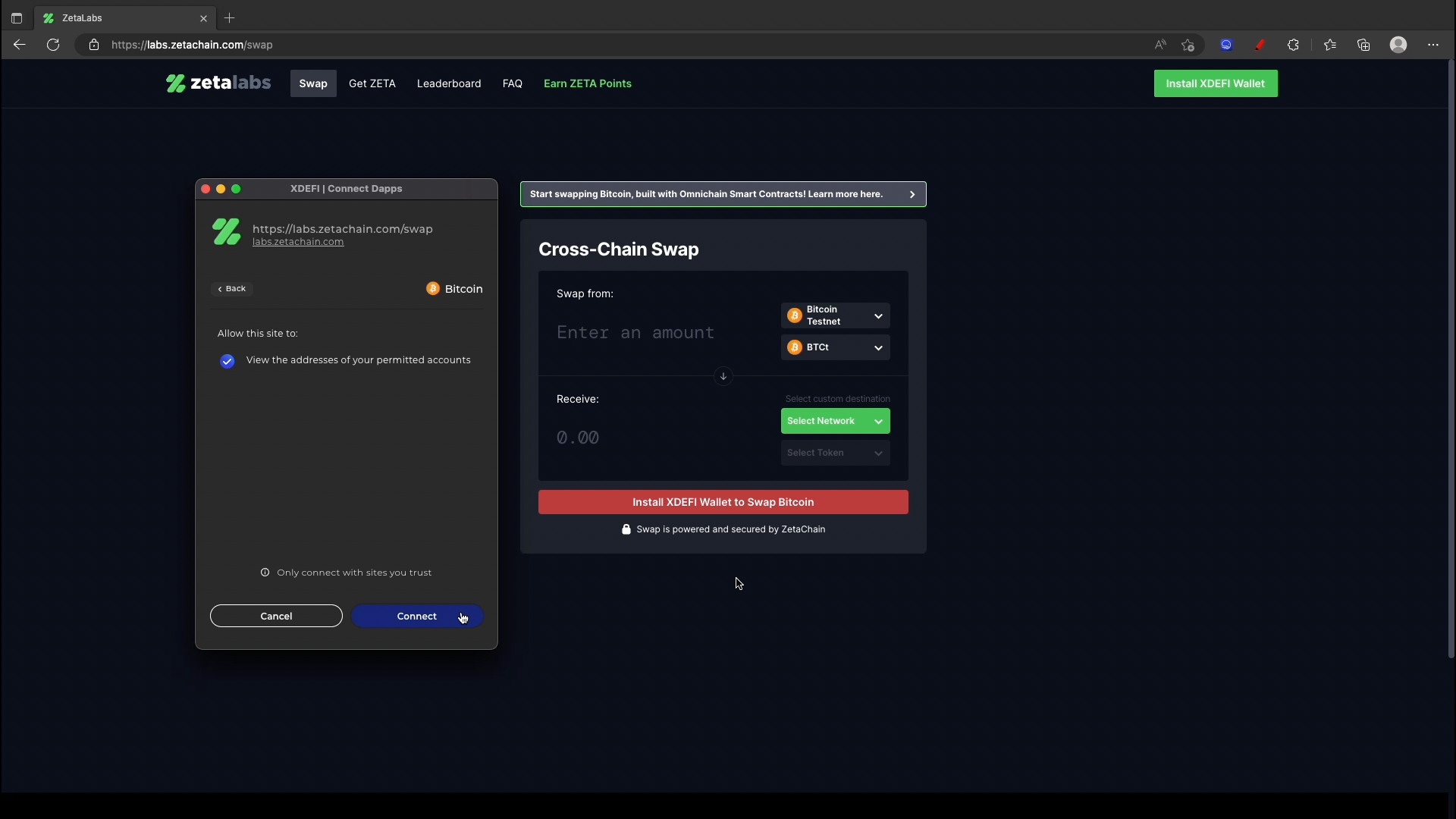 How to use Bitcoin with XDEFI Wallet